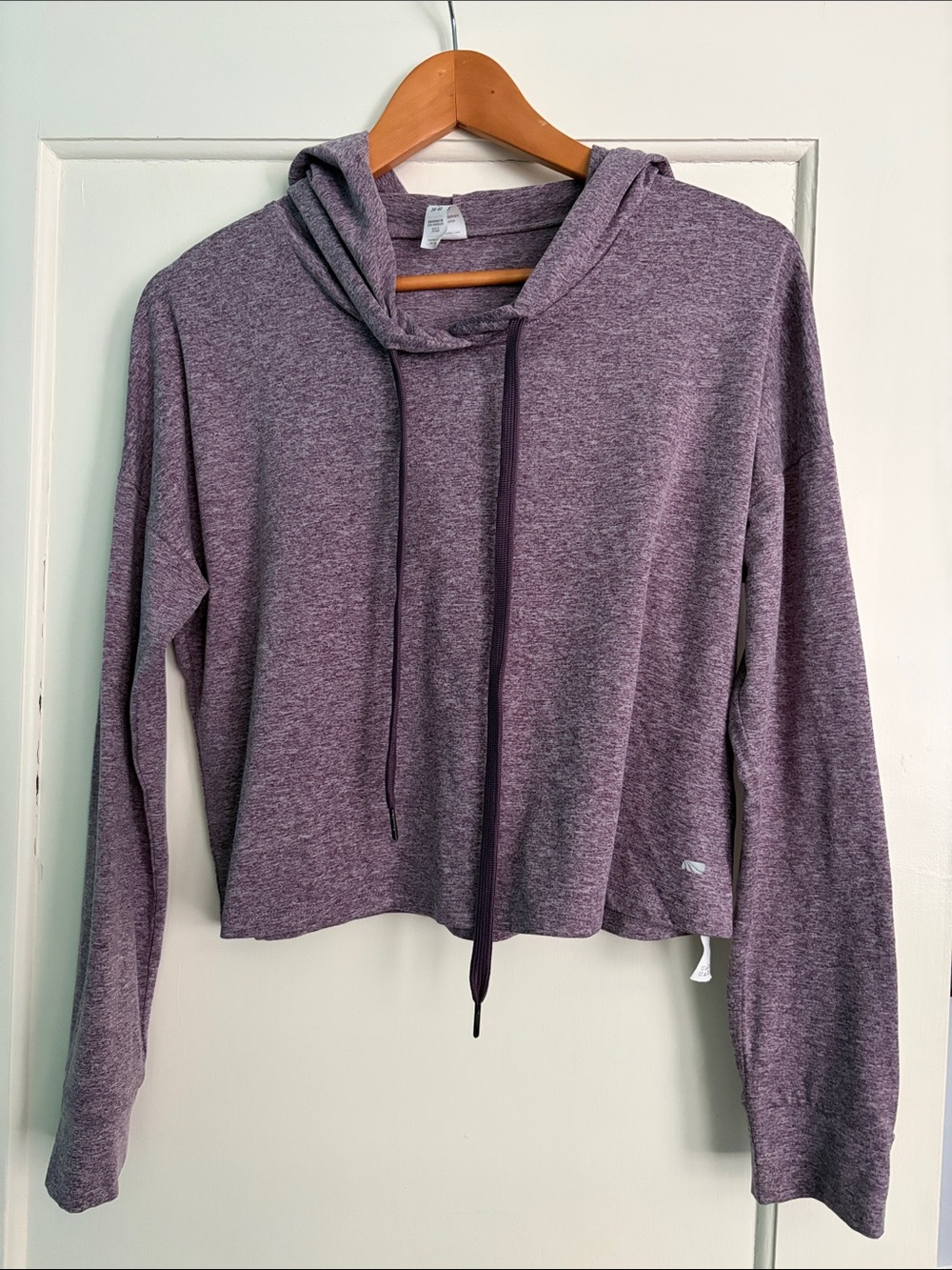 Marika Heathered Purple Cropped Hoodie